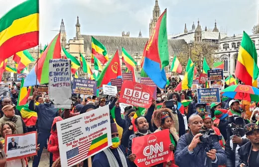 Ethiopisch-Eritrees protest in Londen. Foto: english.alaraby.co.uk