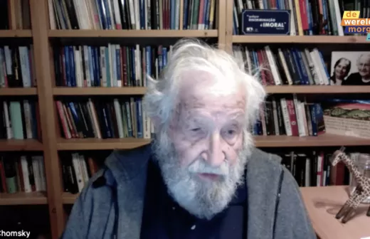 Noam Chomsky sprak met DeWereldMorgen over de oorlog in Oekraïne. Eigen foto