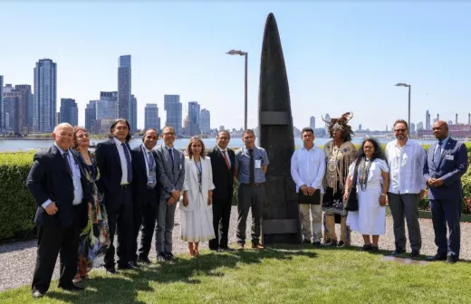 Standbeeld Kusikawsay in New York. Foto: Gobierno de colombia