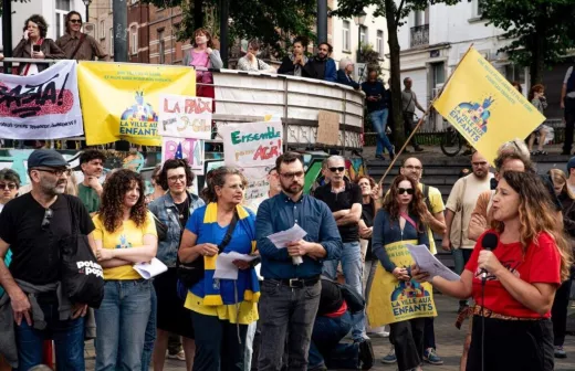 Betoging tegen georganiseerde misdaad in Sint-Gillis, Brussel, 30 augustus 2026. Bron: Basta!