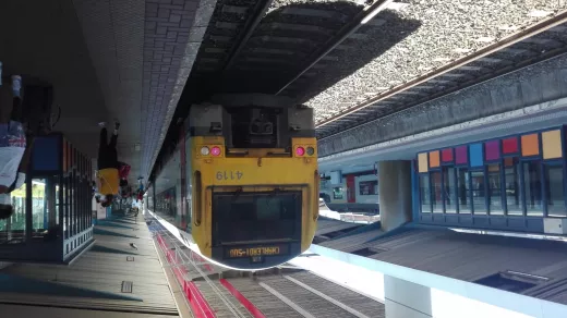 Een zeldzame dieseltrein. Eigen foto