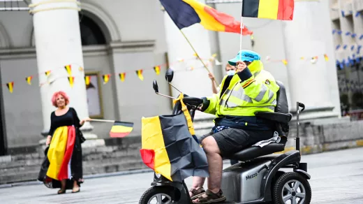 Actie op 28 augustus op Muntplein in Brussel. Foto: Malkia Mutiri