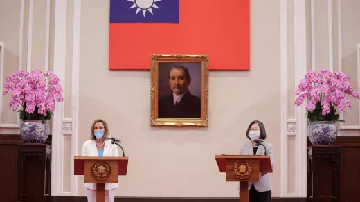 Persconferentie van Nancy Pelosi met Tsai Ing-wen, president van Taiwan. Foto: Chien Chih-Hung, Presidentieel paleis van Taipei, Wikimedia Commons / CC BY 2.0