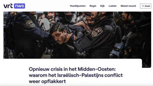 Voorbeeld van woordkeuze in titel bij VRT NWS. Foto: Screenshot website VRT NWS