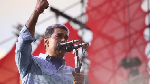 Nicolás Maduro op een verkiezingsspeech op 26 juli. Foto: REDH