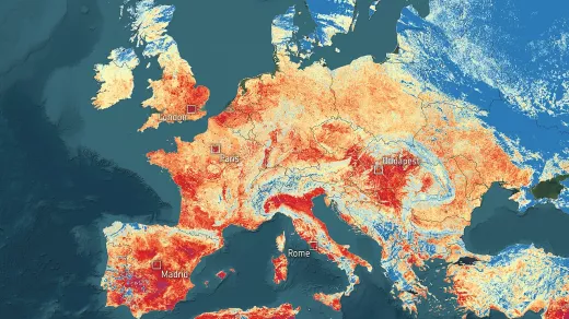 Hittegolven kaart Europa