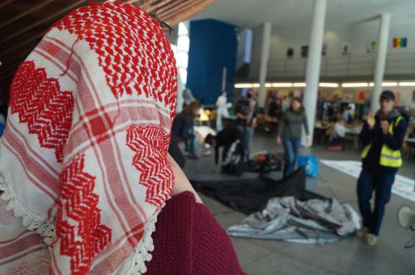 Bezetting van Campus Coupure. Foto: Refaat Alareer Encampment