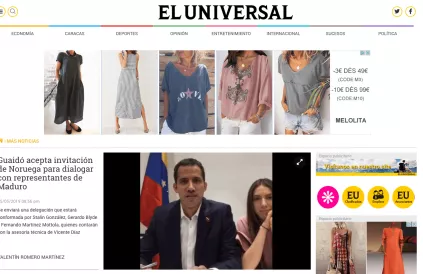 El Universal, een van de oppositiekranten (screenshot eluniversal.com)