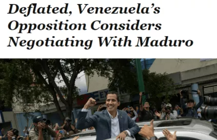 Na enkele uren besliste de redactie van The New York Times de term 'deflated' uit deze titel te verwijderen. Bron: Screenshot mintpress.com
