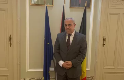 Ambassadeur Abdalrahim Alfarra: "Het voorstel van Trump is oud nieuws. De politieke strijd van het Palestijnse volk voor ons recht op zelfbeschikking gaat onverminderd door". Foto: Ambassade Palestina