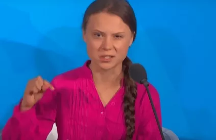 Foto: Greta Thunberg tijdens haar speech 'How dare you' voor de VN in 2019. Foto: un.org