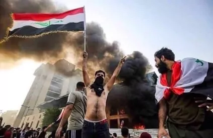 Straatprotesten in Irak.