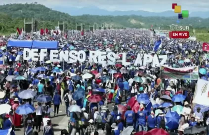 Betoging pro-Morales in La Paz. Foto: Screenshot YouTubeTelesur En Vivo 