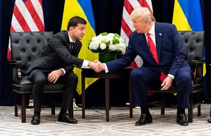 President Trump met president Zelensky in New York op 25 september 2019. Foto: White House Office / Shealah Craighead/ WikiMedia Commons
