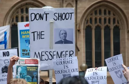 Manifestatie voor Assange in Sydney, Australia. Foto: Elekhh / CC BY-SA 3.0