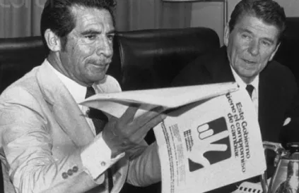 Rios Montt op visite bij VS-president Reagan. Foto: riosmontt.com.es