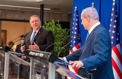 Premier Netanyahu en VS minister van Buitenlandse Zaken Pompeo in Jeruzalem, 13 mei 2020 (foto/credits: US Government Works)