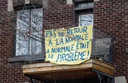 "Geen terugkeer naar normaal. Normaal was het probleem". Foto: Olga Laing/ 