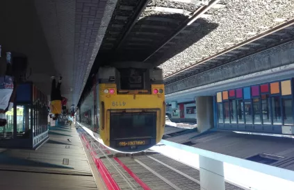 Een zeldzame dieseltrein. Eigen foto