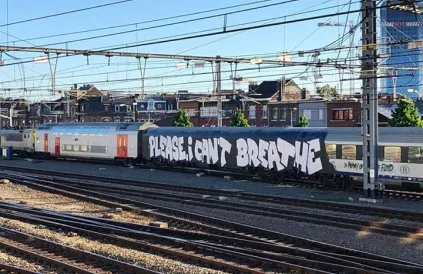 Een trein verlaat het station van Gent-Sint-Pieters. Foto: twitter @dandemoustier