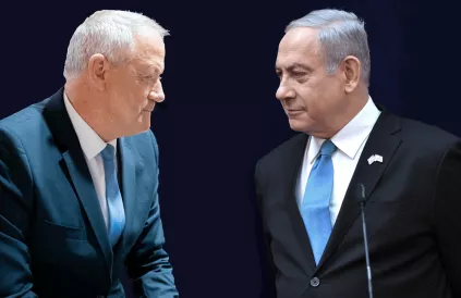 Montage van Benny Gantz en Benjamin Netanyahu (Matankic/Creative Commons)