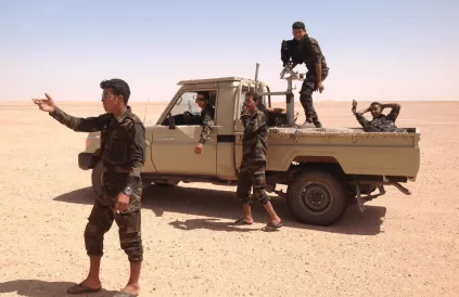 Soldaten van het Polisario Front in de buurt van het kamp Dahla. Foto: Sven Tuytens