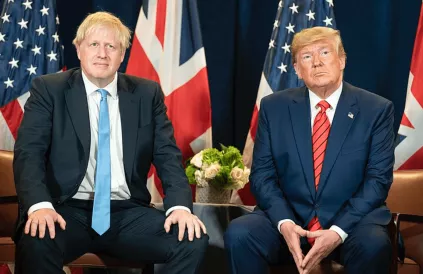 Donald Trump en Boris Johnson. Friends in high places. Bron: whitehouse.gov/Public Domain