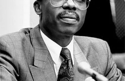 Tweemaal democratisch verkozen president Jean-Bertrand Aristide, tweemaal afgezet door de VS. Foto: biografiasyvidas.com