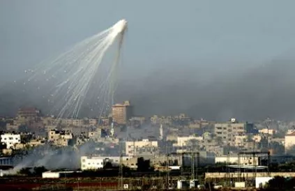 Israël gebruikt fosforbommen bij zijn aanvallen op Gaza. Foto: info-palestine.eu
