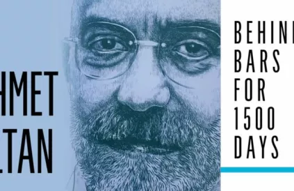 Affiche voor Ahmet Altan's vrijlating van de European Federation of Journalists 