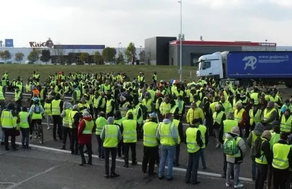 Blokkade RN19 door de gele hesjes op 20november 2018. Foto: Obier/CC BY-SA 4:0
