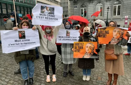 Betoging in Brussel voor Ayşe Özdoğan op 28 november 2021, Dag tegen Geweld op Vrouwen. Foto: solidaritywithothers.com