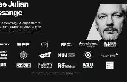 Poster: dontextraditeassange.com