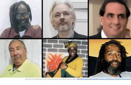 Mumia Abu-Jamal, Julian Assange, Alex Saab, Leonard Peltier, Joy Powell, Veronza Bowers. Foto: multipolarista.com