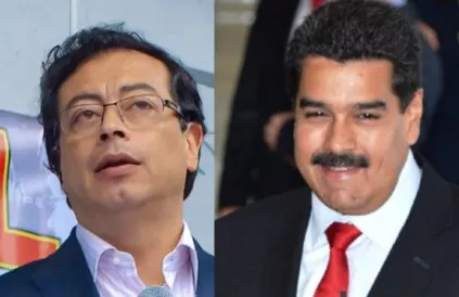 Presidenten Gustavo Petro en Nicolas Maduro. Foto: Wikimedia Commons