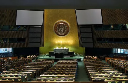 Vergaderzaal Verenigde Naties in New York, foto: Norbert Nagel, Mörfelden-Walldorf, Germany. Creative Commons Attribution-Share Alike 3.0