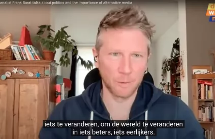 Frank Barat: "Luister naar beide zijden en oordeel zelf." Screenshot dwm 