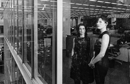 (L-R) Jodi Kantor and Megan Twohey photographed for Variety by Jake Chessum at the New York Times on November 29, 2017.