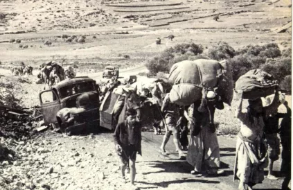Palestijnen op de vlucht. Foto: Public Domain