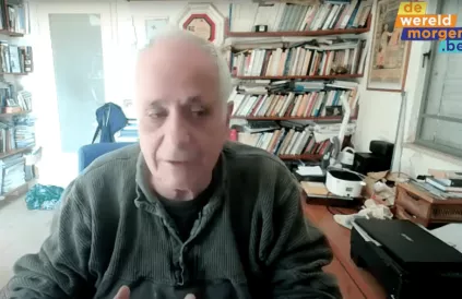 "Het regime laat elke morele basis los, alleen nog bruut geweld." Foto: Screenshot YouTube DeWereldMorgen.be.