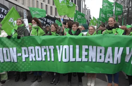 Non-profit-betoging op 31 januari 2023. Beeld: Koen Ooms