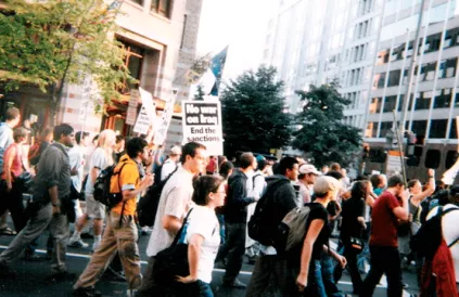 Protest tegen de sancties (in Washington DC) in Irak werd grotendeels genegeerd door de media. Foto: DM2011/CC BY-SA 3:0