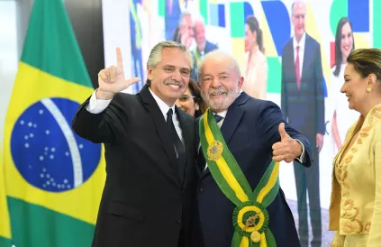 President Lula (Brazilië) en president Fernández (Argentinië). Foto: María Eugenia Cerruti, Wikimedia Commons / CC BY 2.5 AR
