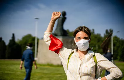 Actie tegen fascisme in Breendonk. Foto: Solidair
