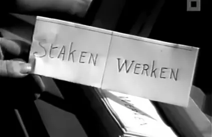 Referendum dat in Gent gehouden werd op het einde van de dokstaking. Foto: printscreen youtube 