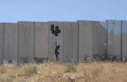 Werk van Banksy in bezet Palestina
