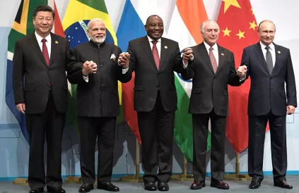 De BRICS-top in Johannesburg in 2018. Foto: Russische overheid