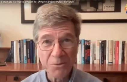 Jeffrey Sachs: "Belgisch federalisme, niet perfect, wel beter dan oorlog." Foto dwm