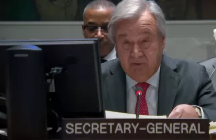VN-Secretaris-Generaal António Guterres. Screenshot UN YouTube
