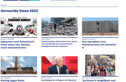 Screenshot van onze 6 recentste artikels over Gaza